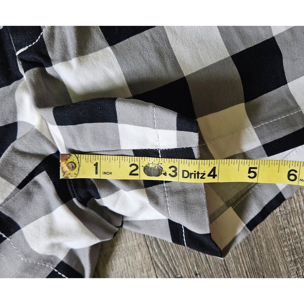 ANA A New Approach Black White Buffalo Check Twill Shorts Womens Size 8 Plaid - Picture 5 of 7